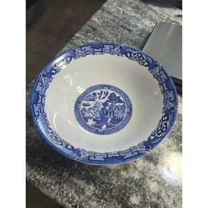 Vintage Royal Cuthbertson BLUE WILLOW Round Vegetable Serving Bowl